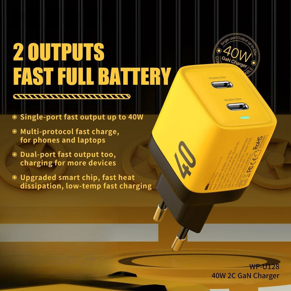Gallium Nitride 40W Mobile Phone Charging Plug For Apple Iphone14 Charger